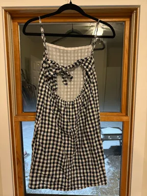 American Eagle Gingham Summer Mini Dress Tie Back thumbnail 2