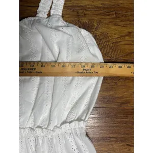LOST + WANDER Plus Size White Ruffle Strap Eyelet Tank Whimsical Romantic 1x NEW thumbnail 8