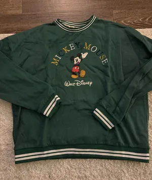 NWOT Primark vintage Mickey Mouse Green sweatshirt. Size Medium thumbnail 1