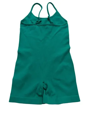 Amazon Brands Green Ribbed Racerback Romper Fitted Adjustable Small Women's thumbnail 1