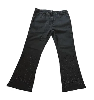 Juliette Women's Jeans‎ Pants Sz 12 Beaded Raw Hen Goth thumbnail 1