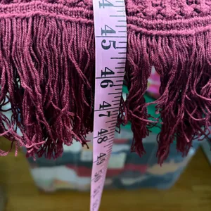 A New Day Womens Burgundy Stripe‎ Crochet Fringe Midi Dress S Burgundy Stripe thumbnail 7
