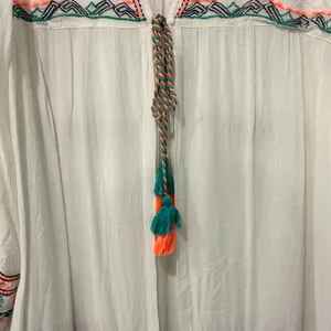 Hayden Los Angeles Open Top Cord Tie Front Embroided Gauze Cover Up XL thumbnail 3