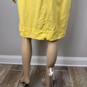 Briggs Yellow Linen Blend Pocket Dress Sz‎ M V-Neck Sleeveless Casual Above Knee thumbnail 15