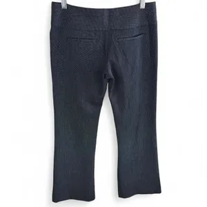 Express Editor Pants Womens 2 Black White Micro Dot Flare Leg Dress Trousers‎ thumbnail 2