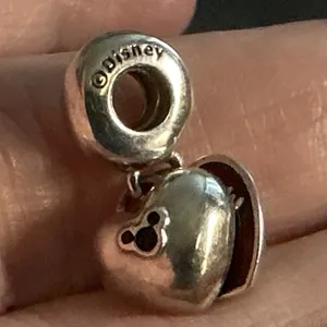 Pandora Disney Mickey Minnie Red Double Heart Dangle Charm S925 ALE Sterling thumbnail 4