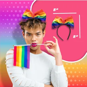 Disney * 🩷 5‎ for $25 sale NWT* 4pc Rainbow Big Bow Headbands thumbnail 3