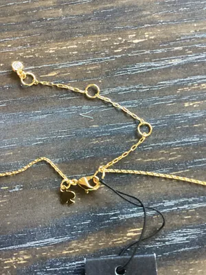 kate spade All Tied Up Pave Bow Gold Tone Pendant Necklace thumbnail 3