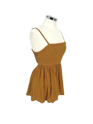 Wishlist Cleo Babydoll Cutout Tank Top Khaki Brown Size Small NWT Boho Cottage thumbnail 3