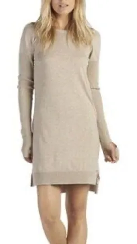 UGG‎ Liliana Sweater Dress Oatmeal Heather V-Back Thumbhole Mini XL thumbnail 1
