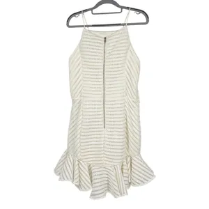 NWT Bardot Ivory Lace‎ Midi Dress L Halter Ruffle Hem Bridal Cocktail thumbnail 2