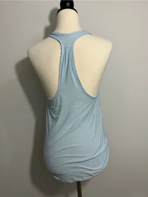 Lululemon Medium Light Blue White Striped 105 F Singlet Racerback Tank Top thumbnail 7
