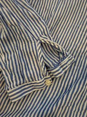 Old Navy Blue and White Striped Popover Blouse Size Large - C45-040 thumbnail 4