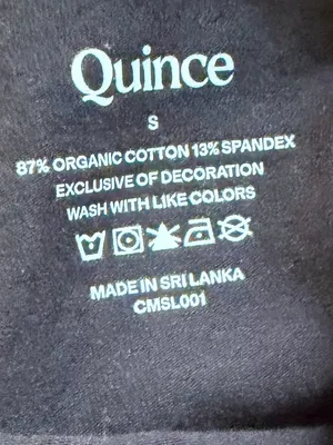 NWOT Quince Cotton Jersey Long Sleeve Black Bodysuit Sz S thumbnail 2