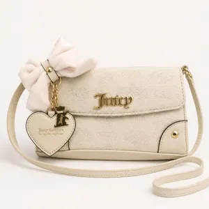 Juicy Couture ivory logo jacquard crossbody bag thumbnail 2