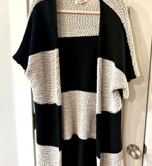 Super soft‎ short sleeve cardigan Black Size undefined thumbnail 1