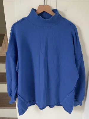 Free People We The Free Wonderful Pullover - Mazarine Blue - NWT thumbnail 3
