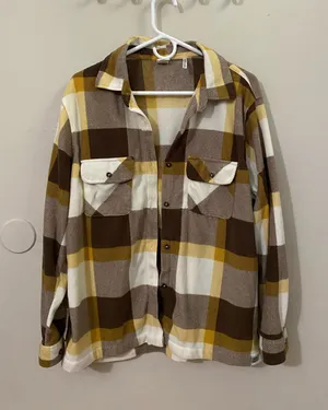 Flannel Plaid Button Down Shirt Multiple Size L thumbnail 1