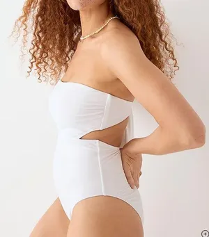 J.CREW White Strapless Swimsuit One Piece White Size 18 NWT thumbnail 1