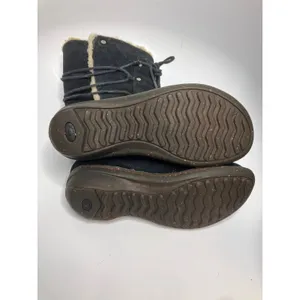 UGG Sunburst Tall Boots Womens 7 Black Good Suede Sheepskin Lace Up 5153 thumbnail 8