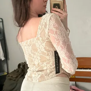 Madden Girl Lace Nude Lining Long Sleeve Top thumbnail 2