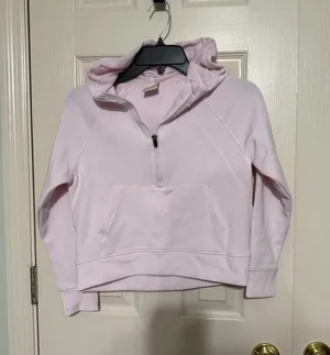Freely Pink Quarter Zip Hoodie‎ Pullover Sweatshirt Women's Size Medium thumbnail 1