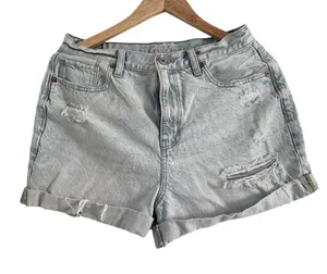 American Eagle Light Blue Jean Mom Shorts EUC thumbnail 1