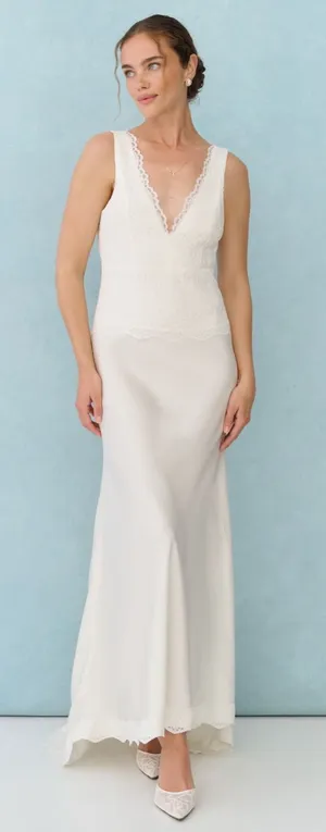 NWT Anna Dress Few Moda Little White Looks size 6 ivory lace maxi gown bride thumbnail 1