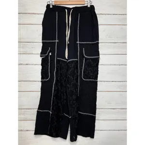 POL Black Lace Mixed Media Utility 2 Piece Matching Set Jacket Pants Small thumbnail 14