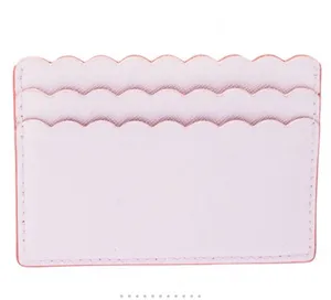 Kate Spade Coral and Pink Morris Lane Leather Card Holder with Scalloped Edge thumbnail 5