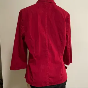Gap Button Down Women Red Shirt thumbnail 2