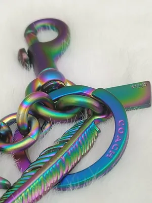 Coach, 3D, oil slick, Iridescent Unicorn, Keychain/fob RARE! thumbnail 6