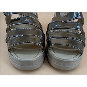 Lidias y Maria's Platform Sandals Women Size 10 Pewter Good Metallic Strappy thumbnail 6