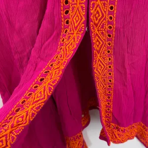 Soft Surroundings‎ Womens Fuchsia Orange Embroidered Kaftan Swim Coverup Sz S/M thumbnail 7