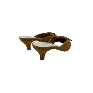 Matisse Layover Suede Buckle Kitten Heel Mule Pumps Cognac Brown Size 7.5 thumbnail 8
