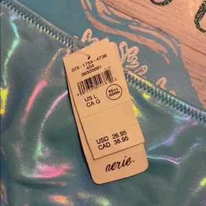 Aerie Iridescent Blue Bikini Bottom thumbnail 2