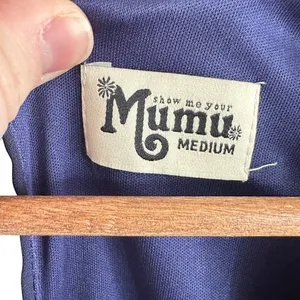 Show Me Your Mumu Rocky Romper Navy Blue Long Sleeve Ruffle Hem‎ Medium MF5-04 thumbnail 9