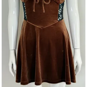 Urban Outfitters Brown Velvet Lace Corset Sleep Dress Fairycore Whimsigoth S thumbnail 7