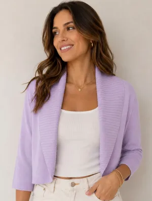 Say What? Purple Cardigan, Size Large thumbnail 1