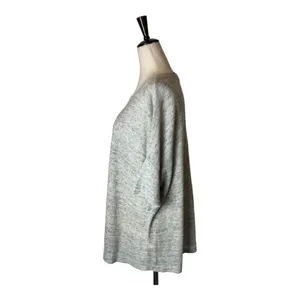 Eileen Fisher Sweater Women Large Gray‎ Organic Linen Dolman Sleeve Pullover thumbnail 7