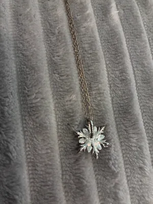 Snowflake Necklace Sterling Silver Purple Snowflake Pendant Necklace Crystals Winter Snow Flower Christmas Chain Necklace Romantic Jewelry Gifts for Women Girlfriend Birthday thumbnail 3