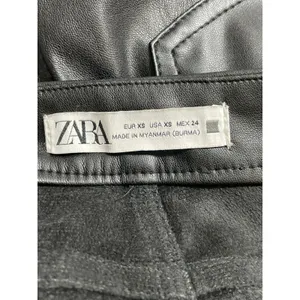 Zara Women Black Faux Leather Vegan Button Fly Mini Skirt Skort Shorts Size XS thumbnail 5