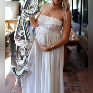 Fillyboo‎ Zippora Cream Maxi Strapless Eyelet Maternity Dress Fairy Bohemian thumbnail 10