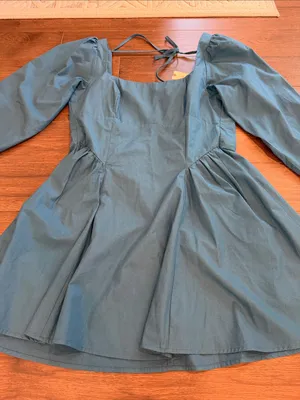 By Anthropologie Long Sleeve Square Neck Poplin Mini Dress Medium NWT - C11-503 thumbnail 5