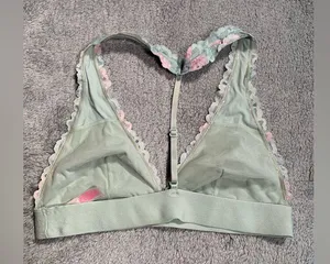 Victoria’s Secret pink lace bralette green pink floral small thumbnail 3