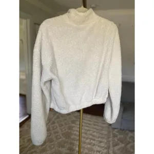 Cream Sherpa‎ Teddy Zip Pullover Jacket Winter Lounge Shein Cozy Buttery Soft thumbnail 3