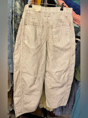 NWT Free People We The Free Good Luck Coated Barrel Jeans - white lightning - 28 thumbnail 11