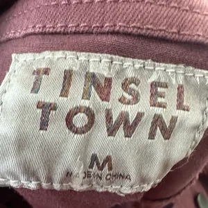 Tinsel Town Women’s Red Denim Overall Dress Size Medium EUC thumbnail 5
