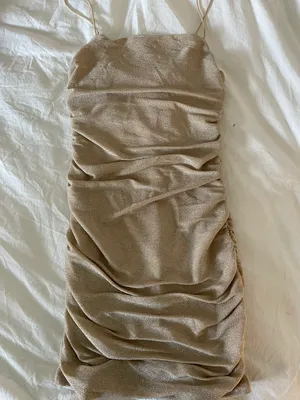 Gold Glitter Bodycon Mini Dress thumbnail 1