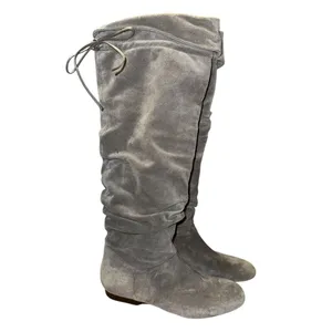 Enzo Angiolini Knee High Gray Suede Slouch Boots Size 8.5 thumbnail 3